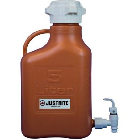 JUSTRITE Justrite Carboy With Spigot, HDPE, 5-Liter 12924
